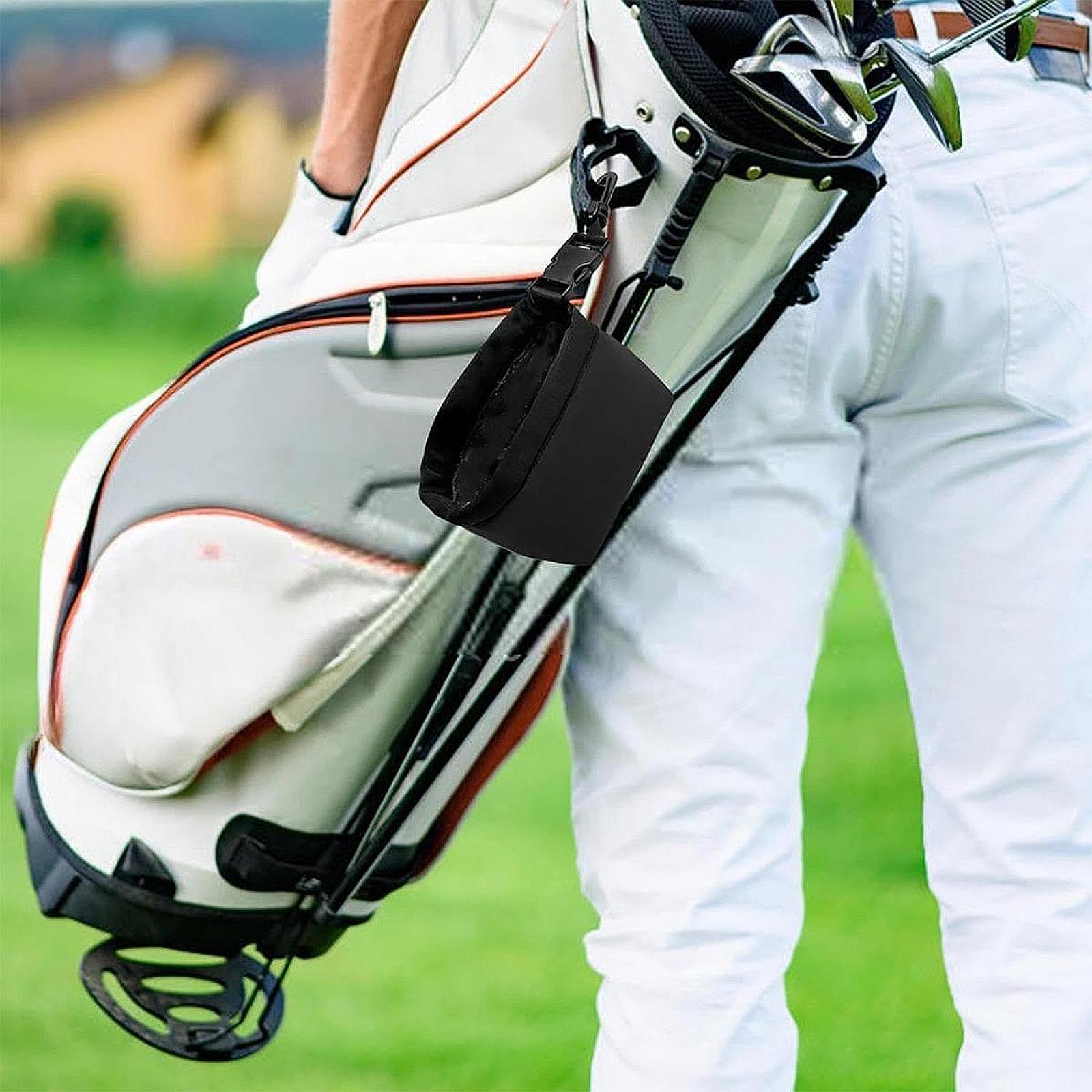 Golf Equipment Gifts - Herbruikbare golfbalreinigingszak met clip, lichtgewicht opbergvak