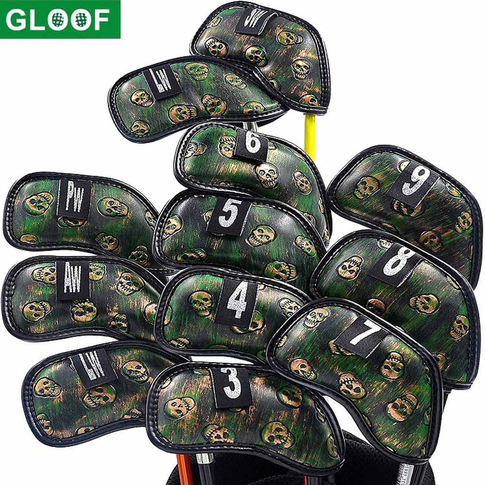 Golf Club Iron Set - 12-delige schedelvormige golf ijzeren headcover set,