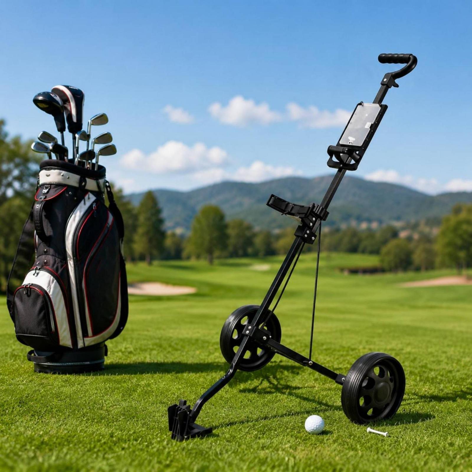 Opvouwbare golfkar met twee wi - Practice Equipment For Golf recensie en prijs