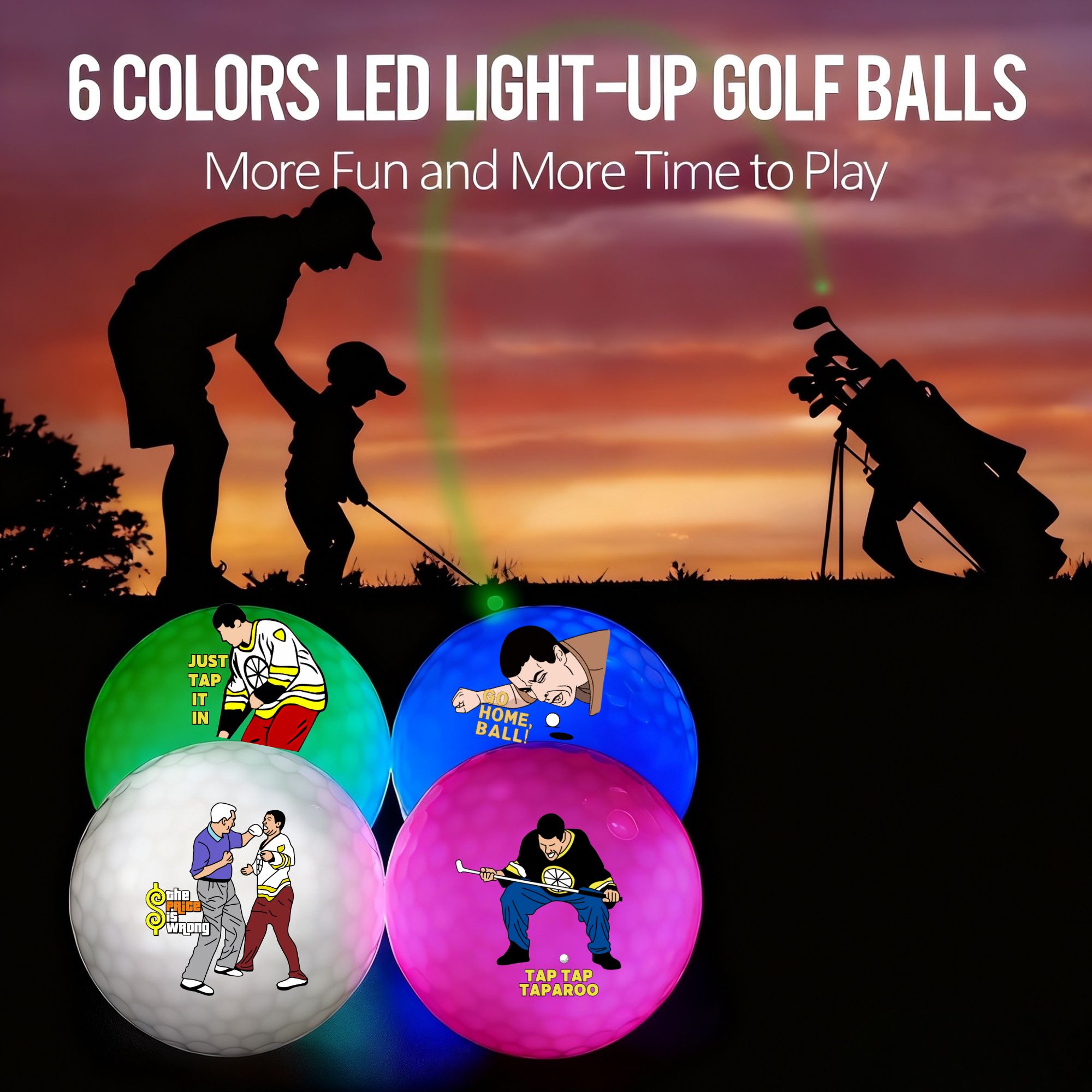 4 stuks Glow-in-the-dark golfb - Golf Equipment Gifts recensie en prijs